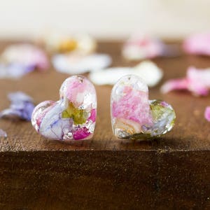 Real Flower Earrings / Wildflower Pastels / Sterling Silver / Botanical Jewellery / Pressed Flowers / Nature Jewellery / Resin Earrings image 8