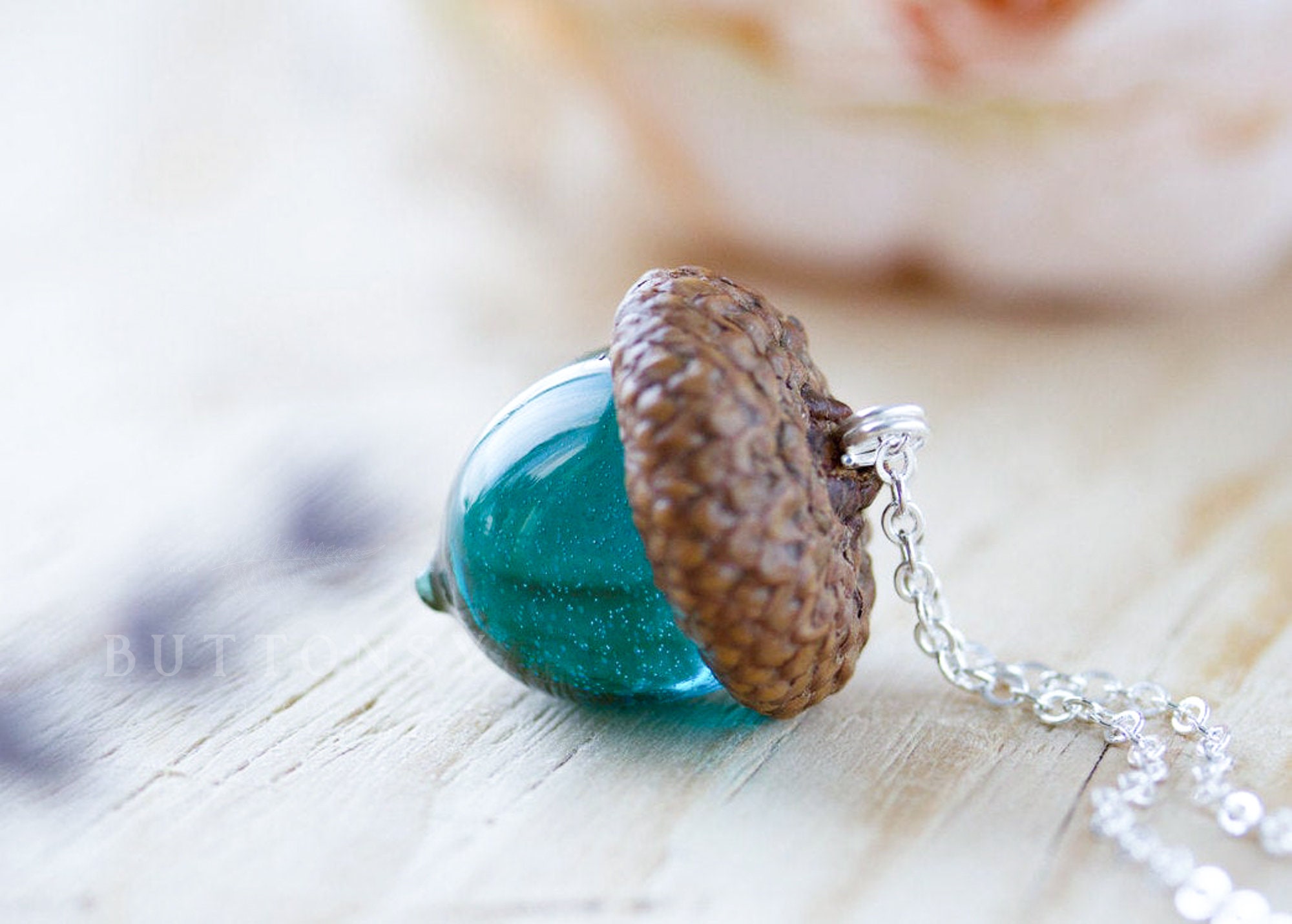 Resin acorn necklace sale