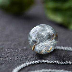 Dandelion Necklace / Dandelion Orb / Dandelion Seed Necklace / Dandelion Necklace / Resin Necklace / Dandelion Jewelry / Resin image 4