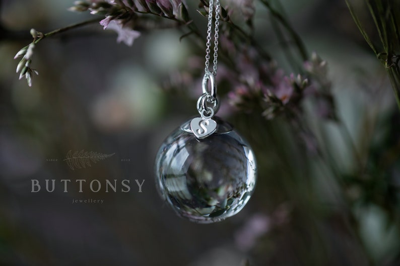 Dandelion Wish Necklace / Water Drop / Dandelion Orb / Dandelion Seed Necklace / Dandelion Necklace / Resin Necklace / Dandelion Jewelry One initial