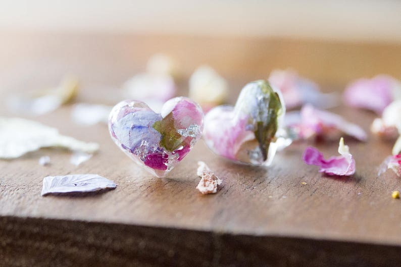 Real Flower Earrings / Wildflower Pastels / Sterling Silver / Botanical Jewellery / Pressed Flowers / Nature Jewellery / Resin Earrings image 7