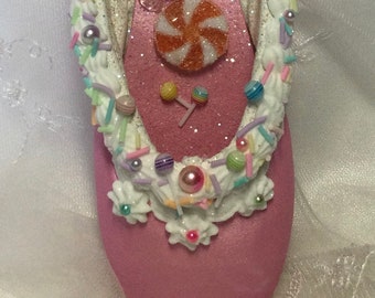 Nutcracker Land of the Sweets decorated pointe shoe