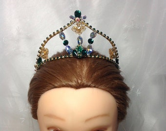 Green  and Gold Esmeralda headpiece. Arabian. Pharaoh's Daughter. Classical Ballet Headpiece. Ready to ship.