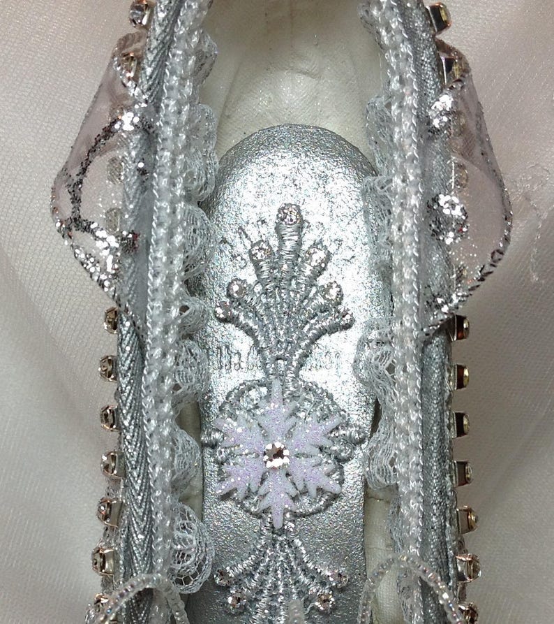 Nutcracker Snow Queen themed decorated pointe shoe Etsy