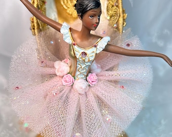 Ballerina Centerpiece. Sugarplum Fairy Decorated Pointe Shoe. Nutcracker Ballet Decor. Dance Decor. Ballet centerpiece. Ready to Ship!