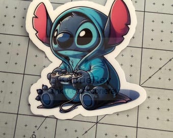 Blue Alien Stickers laptops, mugs, cups | Multiple patterns