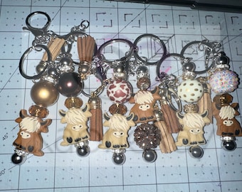 Highland Cow keychains and Pens