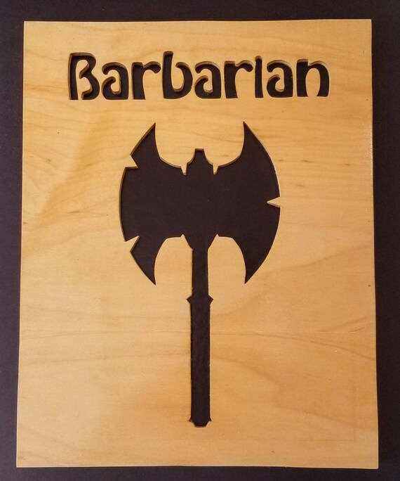D D Barbarian Class Symbol Art Hanging Etsy