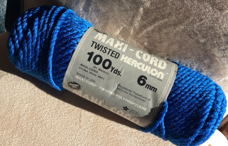 6mm Macram\u00e9 Cord Royal Blue High Gloss Cord Size 0 Cord Made in USA 6mm=.23622 inches just less than 14 inches DIY plant hangers plus