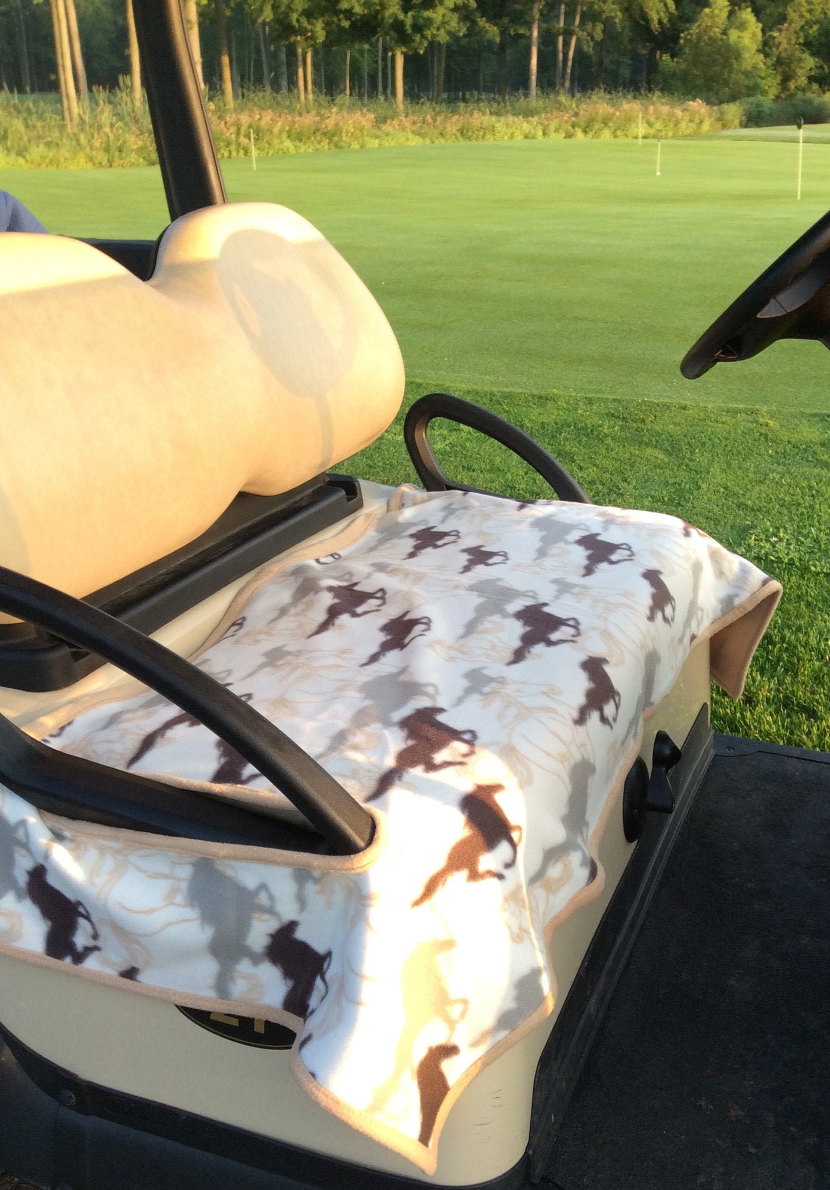 Golf Seat Cover Blanket Reversible to Brown/tan,golf,gift,birthday,dad