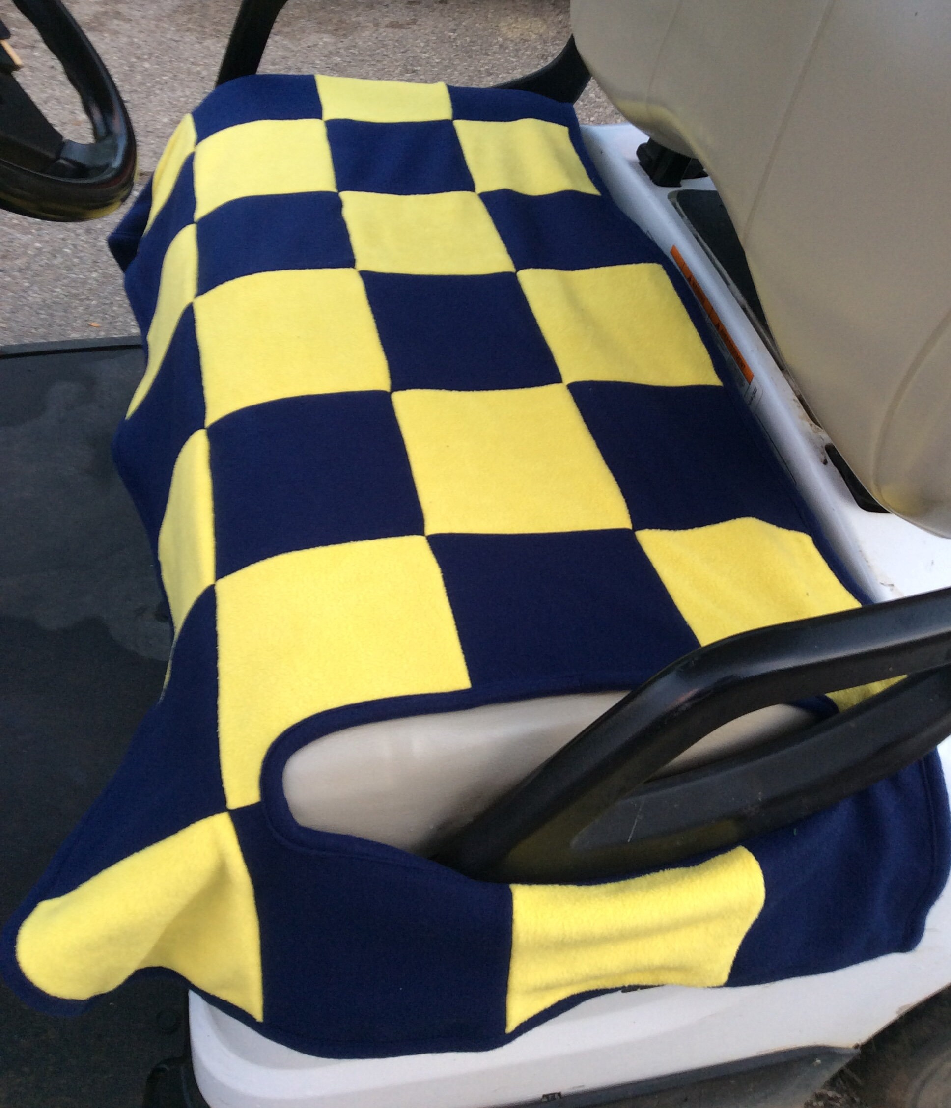 Golf Cart Seat Blanket Reversible to Blue. Yellow and Blue U Etsy