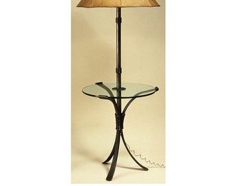 Valley Iron Lamp Table with Sheepskin Shade