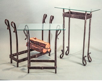 Log Holder/Table  |  Hand Forged | Christopher Thomson Ironworks