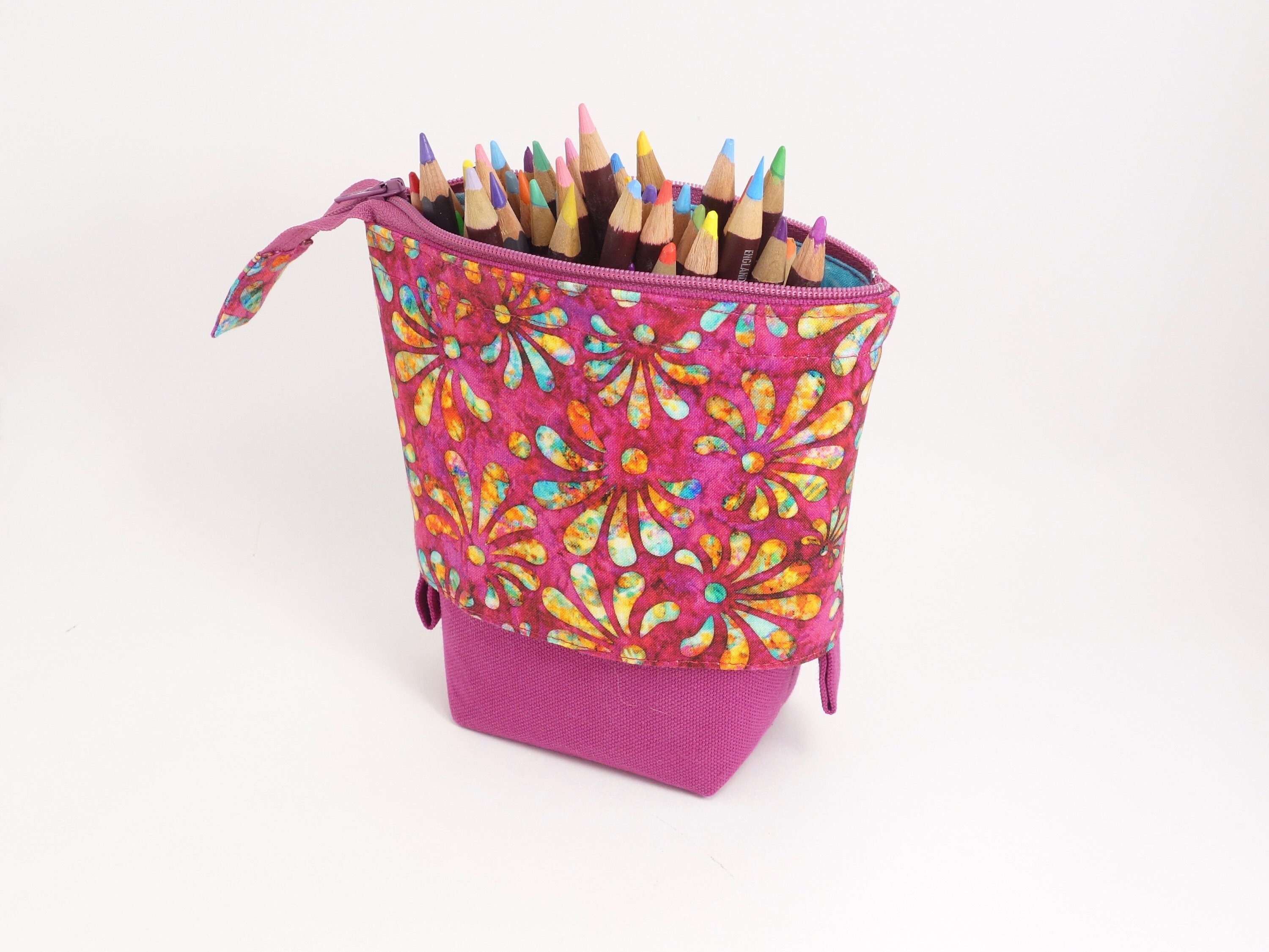 Telescopic standing pencil case pen holder fuchsia pink & Etsy