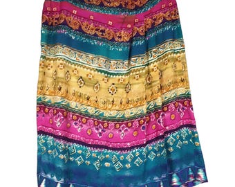 Vintage Womens Maren Wrap Skirt Boho Aztec Geometric Size 6