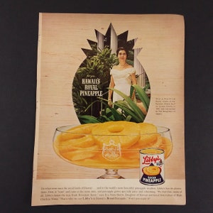 Vintage 1962 Libby&#39;s Hawaii Sliced Pineapple Advertisement Magazine Print Ad