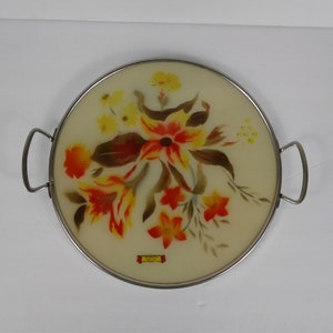 Count Agazzi Mid century Italian Art Tray-Bowl set-vintage-Reverse painted  Glass