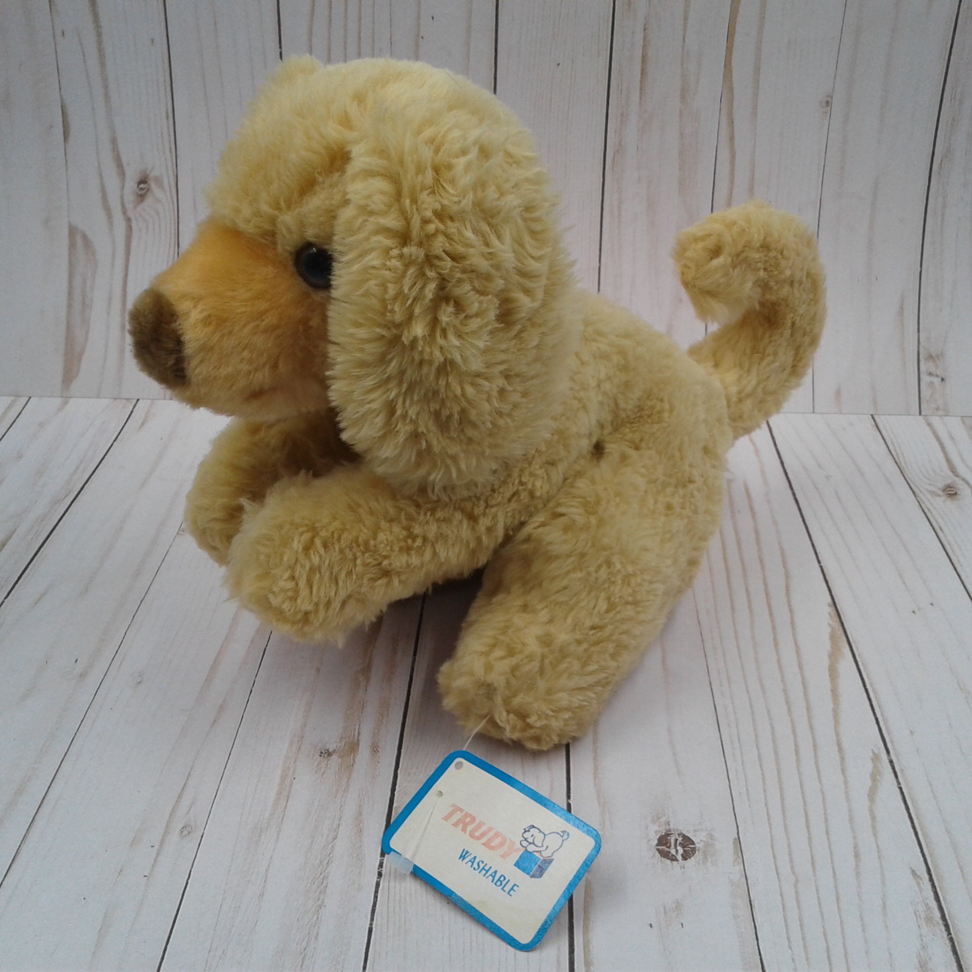 Vintage Trudi Italy Rocking Plush Dog - Mid Century Nursery