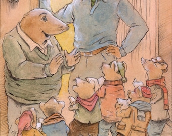 Grabados de “El viento en los sauces” – capítulo 5, “Dulce Domum”