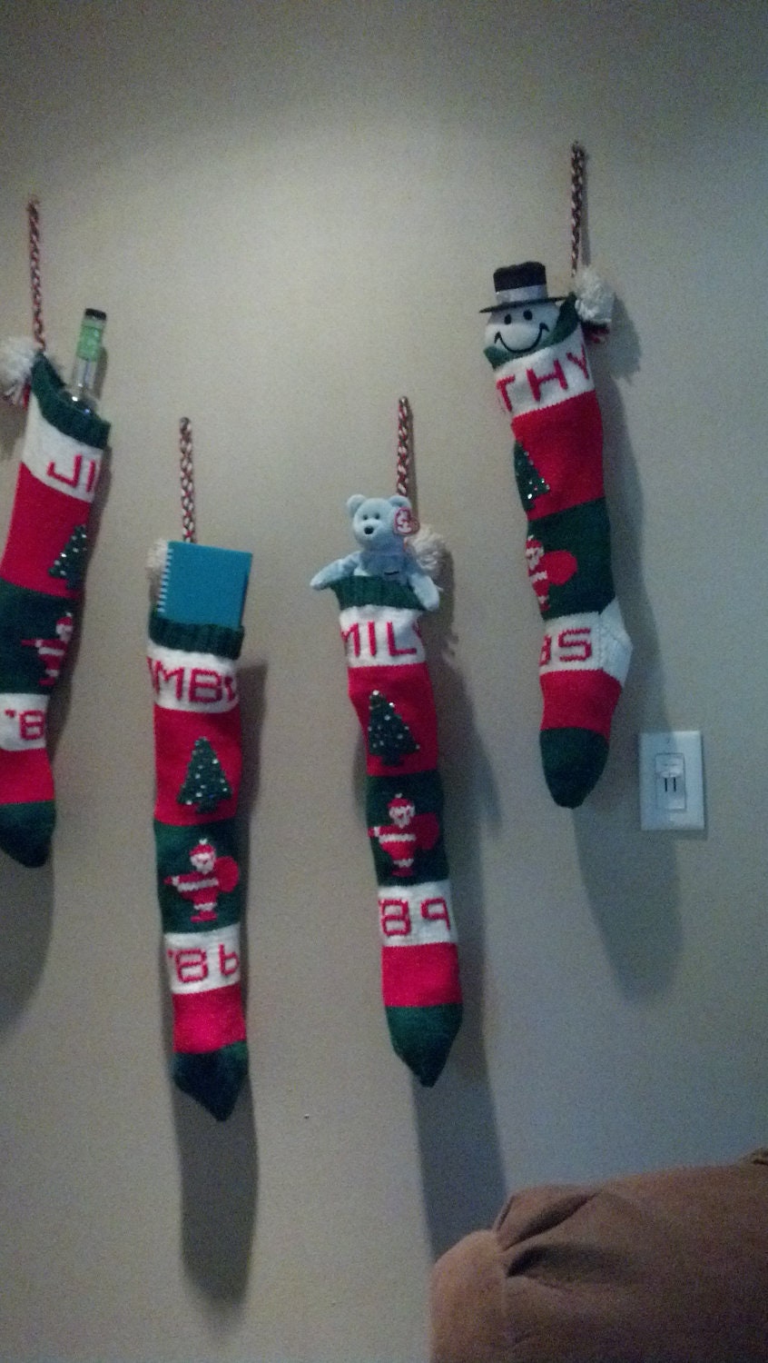Customized HandKnit Christmas Stocking. GUARANTEED BY  Etsy
