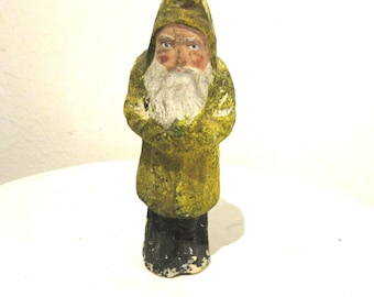Antique Vintage Christmas Yellow Belsnickle German Santa Paper Mache