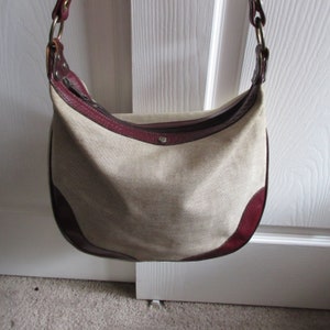 Vintage John Romaine Woven Canvas and Leather Shoulder Bag