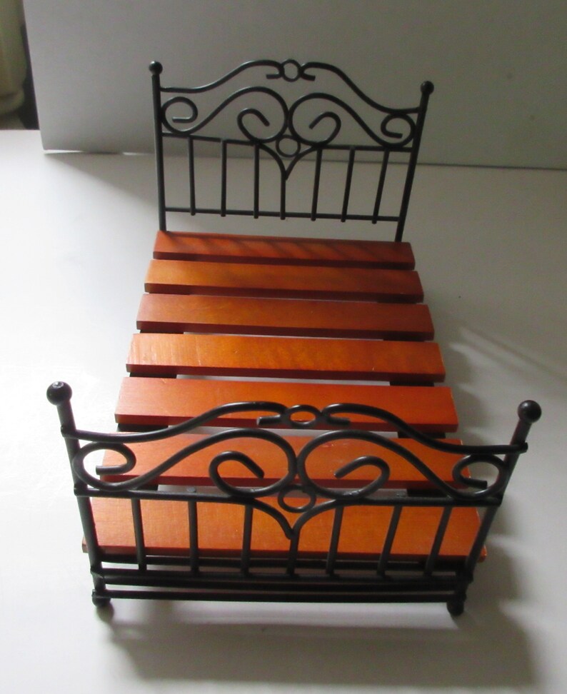 Vintage Metal Doll Bed Dollhouse Miniature Etsy