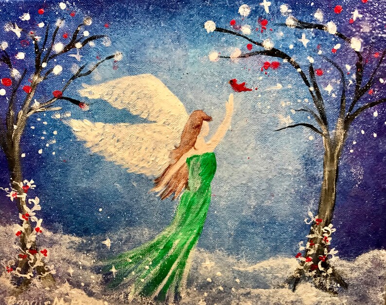 Canvas Tote Bag with The Angel of Hope Original Artwork