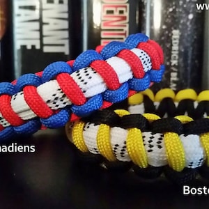 Hockey Skate Lace Bracelet, custom hockey team bracelets.