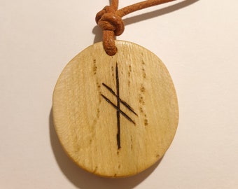 Wooden Ogham sign necklace, birth tree