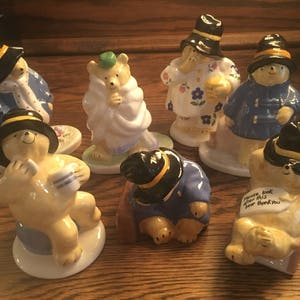 Paddington The Bear Ceramic Figurines ~ Vintage, SET of SEVEN 7, Mint, Bone China, Collector&#39;s Item, Limited Edition