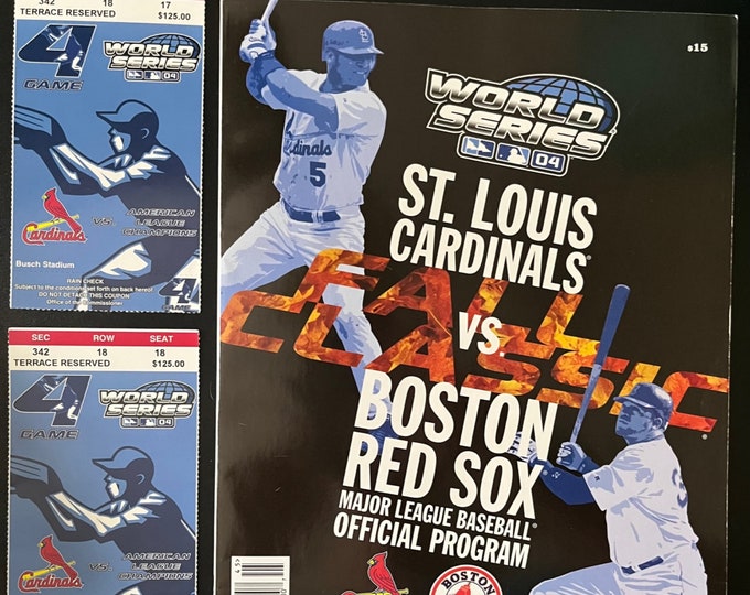 Featured listing image: World Series 2004 Ticket Stubs of Red Sox and Cardinals Game 4 with Program, Promotional Item of Hank Aaron
