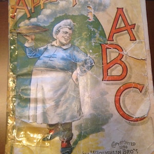 Antique Children&#39;s Book, Apple Pie, ABC Copyrighted 1890 McLoughlin Bro&#39;s NY