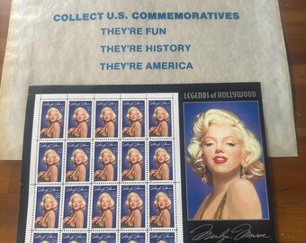 Lot of Three 3  Commemorative Stamp Sheets, Marilyn Monroe, Legends of Hollywood, Comic Strip Classics, Classic American Dolls