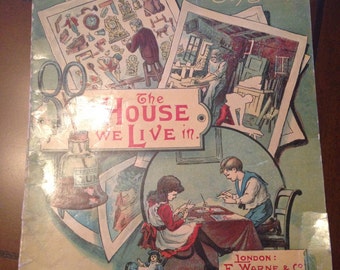 Antique Vintage Children's Picture Puzzle Toy Book The House We Live In