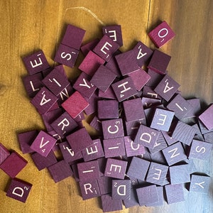 Vintage RED Deluxe Scrabble Tiles with GOLD Letters AND Deluxe Red Scrabble Tiles with White Letters, about 175