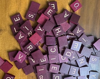 Vintage RED Deluxe Scrabble Tiles with GOLD Letters AND Deluxe Red Scrabble Tiles with White Letters