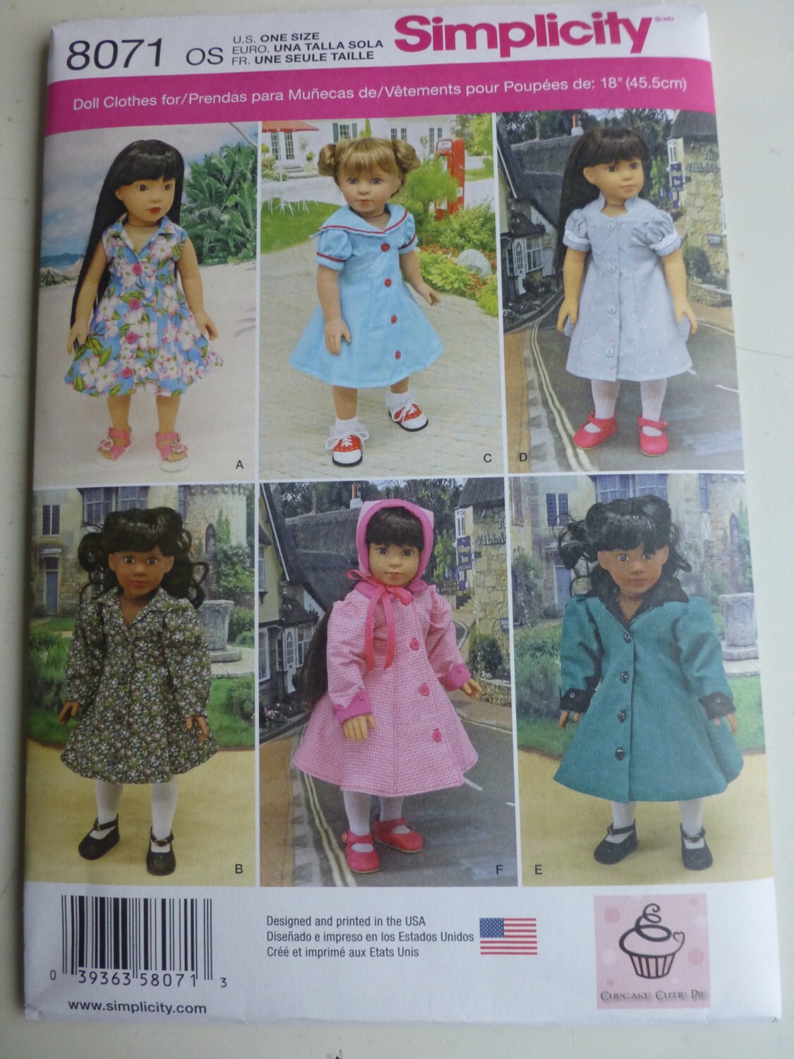 Simplicity 8071 American Girl Doll clothes pattern Etsy
