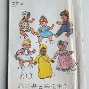 Simplicity 7208 Baby Doll Clothes Pattern- Baby Alive, Ginny Baby 15-16” “FF”