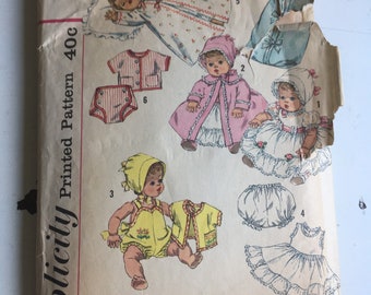 Simplicity 3218 20\u201d Doll Clothes Pattern ORIGINAL 1960\u2019s CutComplete