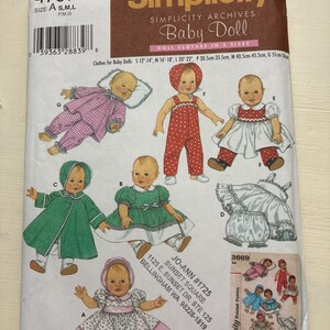 Simplicity 4707 Baby Doll 12&quot;-22&quot; clothes pattern - uncut
