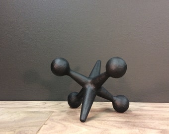 Mid Century Modern Cast Iron Jack: Bookend, Paperweight, Doorstop
