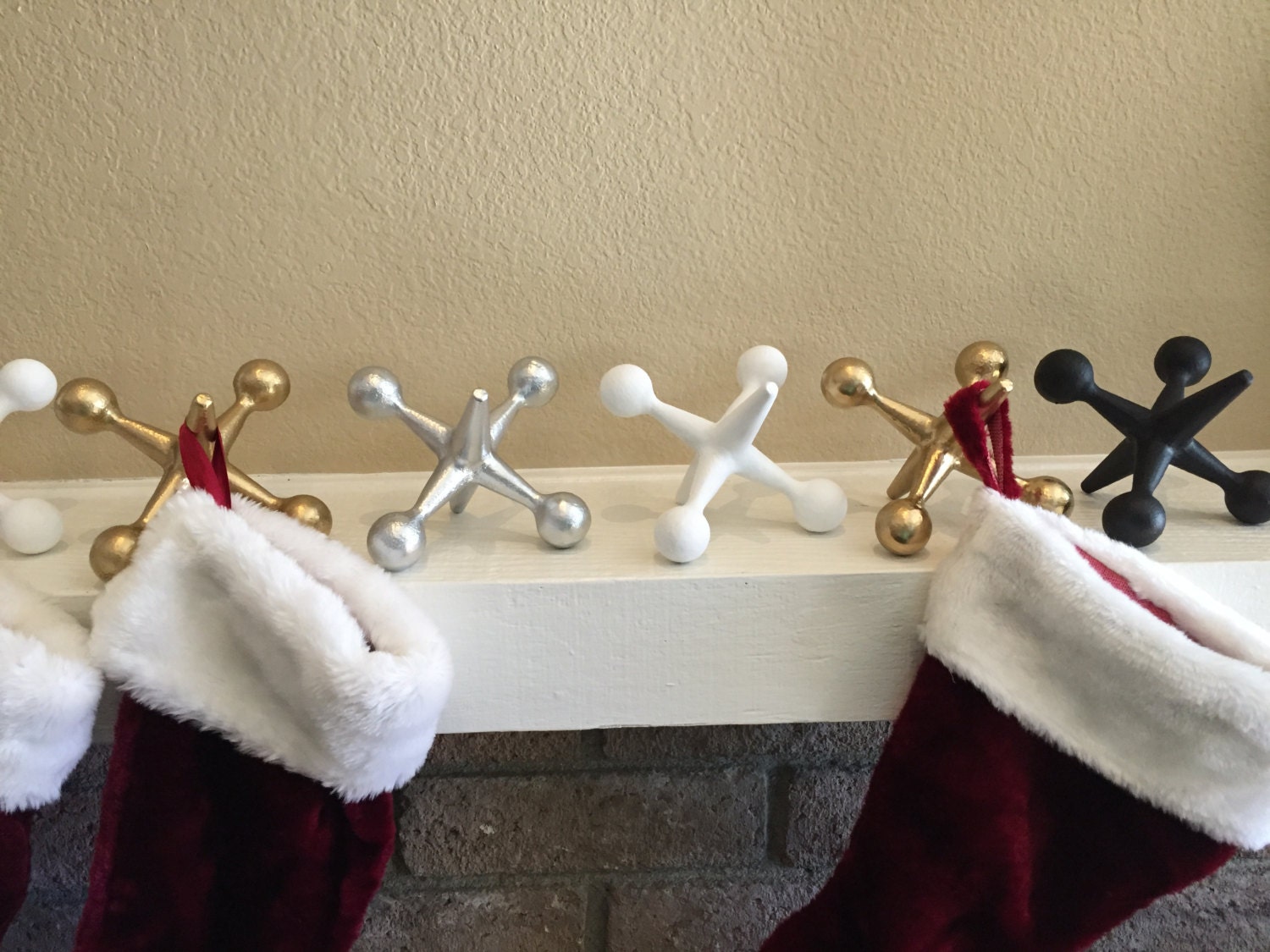 Christmas Stocking Hangers Mid Century Modern Style Jacks Etsy