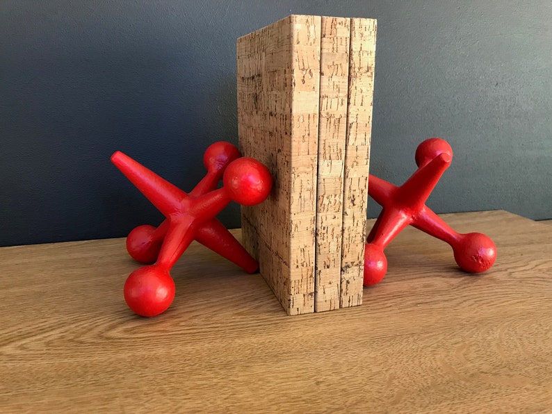 Mid Century Modern Satin Red Home Decor Cast Iron Jacks Etsy