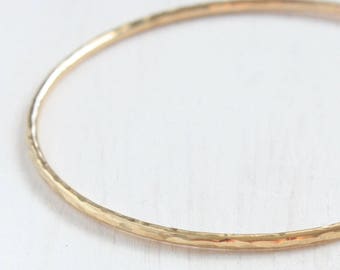 Gold Bracelet, simple hammered Bangle Bracelet, 14k Gold Fill, handmade jewelry, gift for her,  modern minimalist stacking bracelet