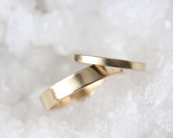 Gold Wedding Ring Set - 14k Gold matching wedding bands - His and Hers - Eco Friendly Recycled Gold - Matching Gold Wedding Rings
