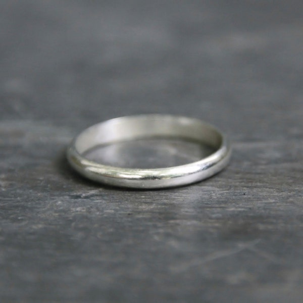 Rounded Silver Ring - Recycled Sterling Silver Wedding Band - Silver Wedding Ring - Men or Women - Eco Friendly Unisex Band - 2mm Band