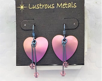 Niobium Earrings * Swarovski crystals *  NEW * made in California * 100% Hypoallergenic metal * Includes Gift Box *