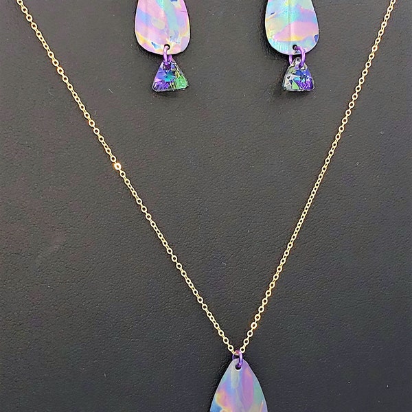 Niobium Necklace & Earrings SET * Swarovski crystals *  NEW * 100% Hypoallergenic metal * Includes Gift Box *