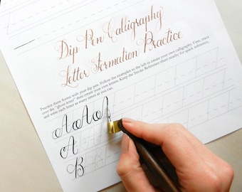 Printable Calligraphy Worksheets : Janet Style {Learn Calligraphy!} - 25 Page Set